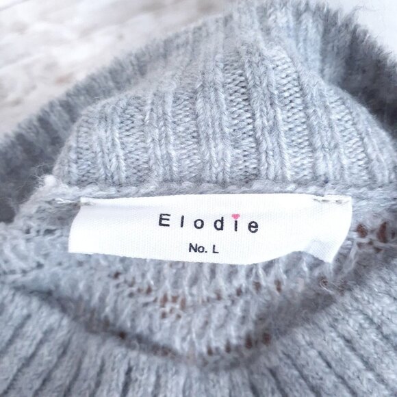 Elodie Womens Sweater L Mock Neck Gray 492A - Picture 4 of 6